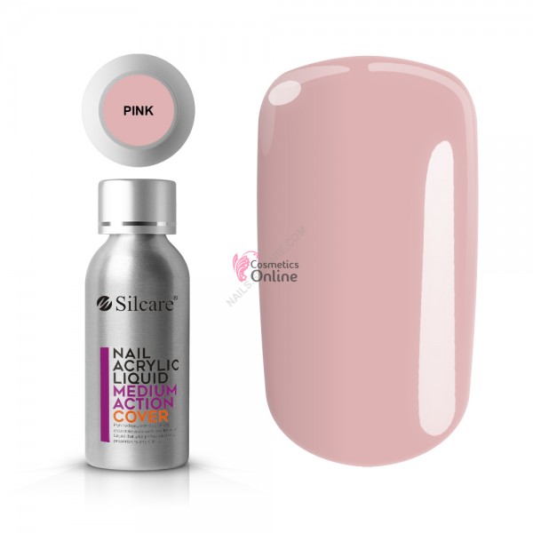 Monomer cu intarire medie, lichid acrilic cover Pink 50 ml Silcare